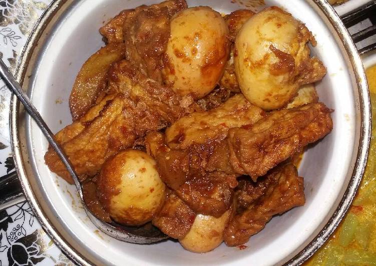 resep lengkap untuk Semur tahu kentang telur