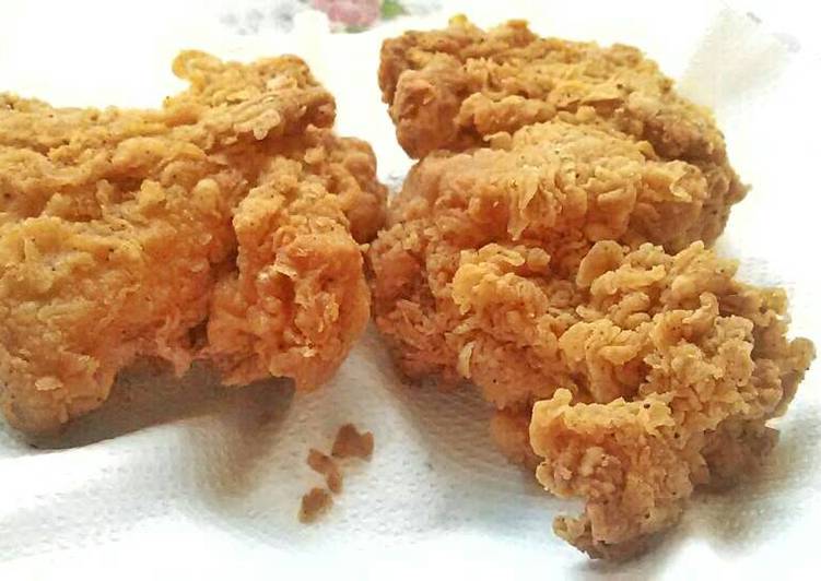 bahan dan cara membuat Fried Chicken ala KFC (ayam goreng tepung)