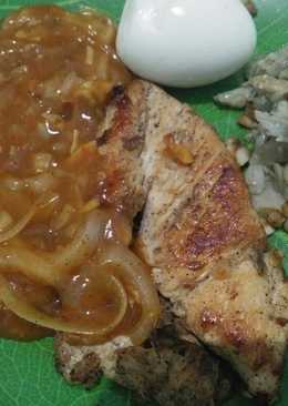 Stik ayam + mash terong (bukan mash potato y) ð