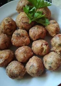 Bola tempe + daging + keju