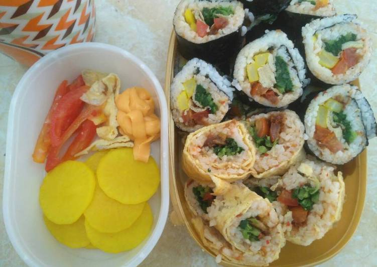 resep makanan Kimbab (??), Danmuji (???), Egg Roll