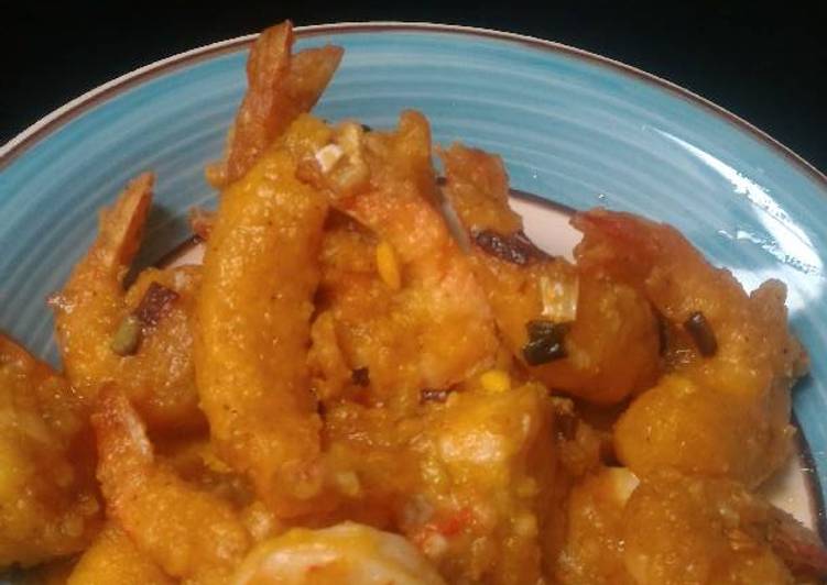 gambar untuk resep makanan Udang tepung saos telur asin