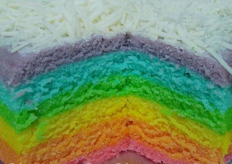 resep lengkap untuk Rainbowcake Putih Telur