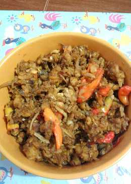 Tempe penyet ikan asin