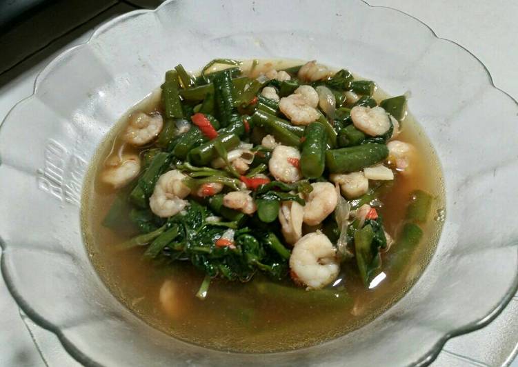 resep masakan Cah Kangkung Kacang Panjang Udang Saus Tiram