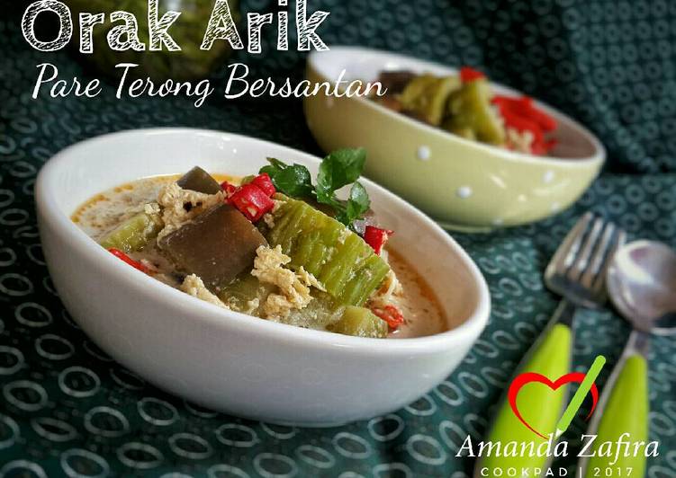 resep makanan Orak Arik Pare Terong Bersantan