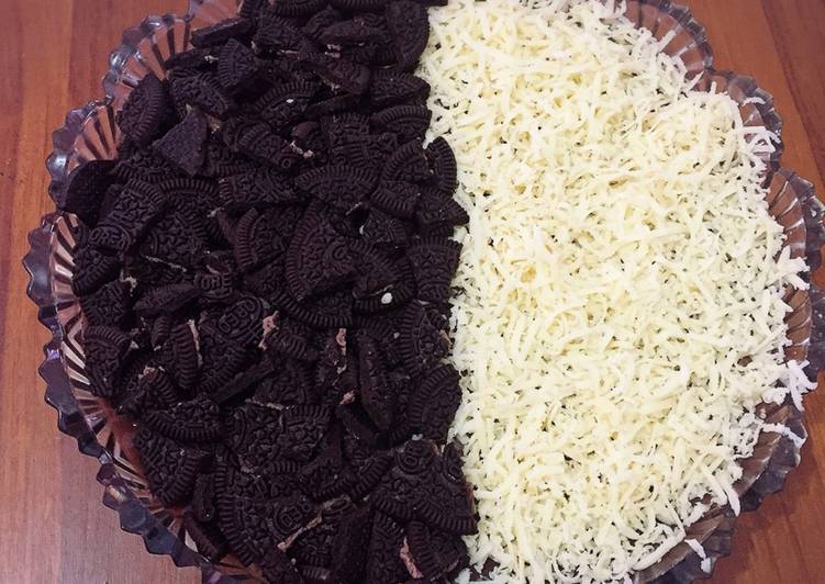 gambar untuk cara membuat Puding coklat oreo keju