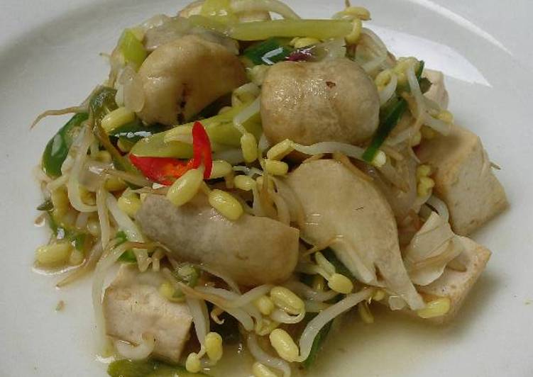 Resep Tumis jamur merang,toge dan tahu