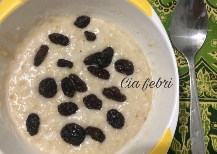 bahan dan cara membuat Banana oat smoothies