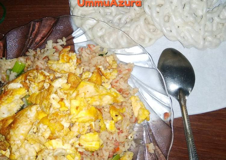 cara membuat Nasi Goreng Kornet Sayur + Telur Orek Mentega