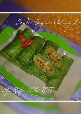 Dadar Bayam Gulung Isi (Menu Anak)