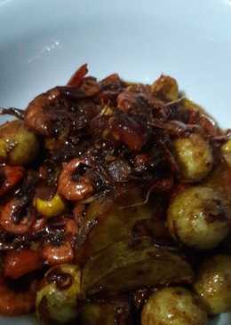 Telur puyuh Udang saus tiram