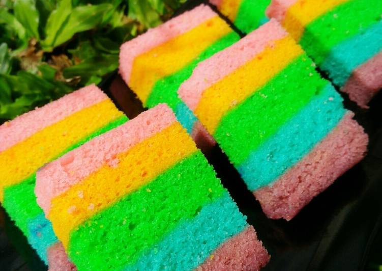 resep masakan Steamed ?? Rainbow Cake - FLo