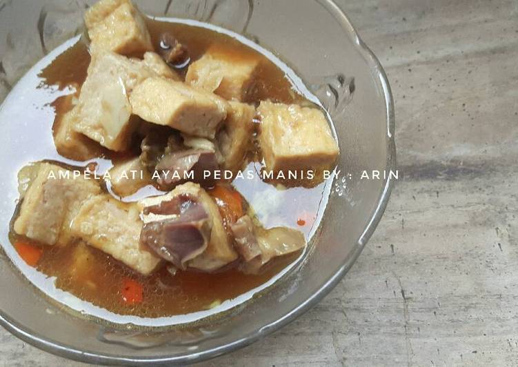 bahan dan cara membuat Ampela ati ayam pedas manis