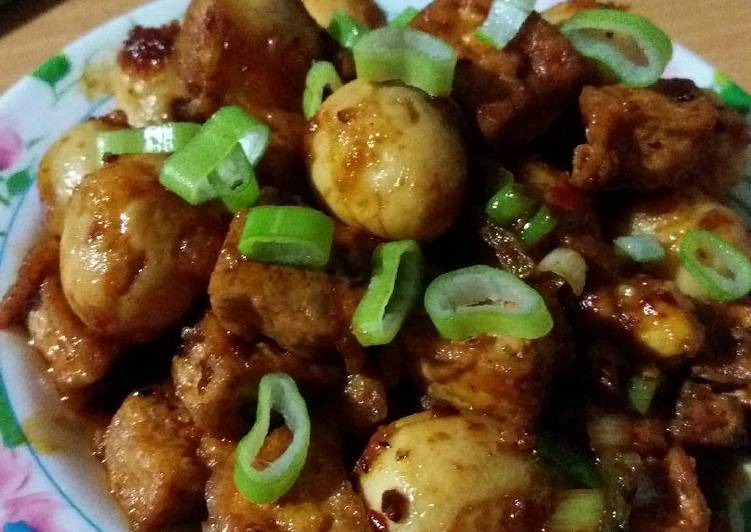 Resep Tahu  Telur  Puyuh Pedas Manis oleh Widjie Astuti 