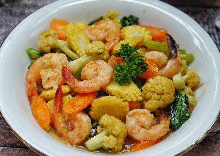 resep lengkap untuk Capcay udang