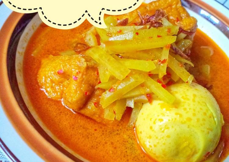 resep makanan Pepaya muda+Telor+ tahu kuah santan