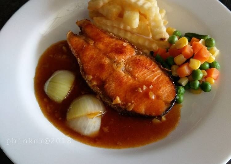 resep masakan Simple salmon steak #MenuSehatAnak