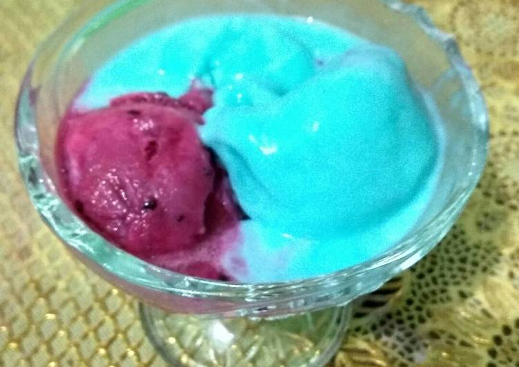 resep makanan Es krim rasa permen karet dan buah naga