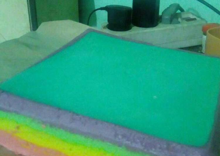 Resep Rainbow cake kukus simple