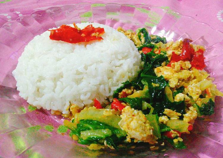 resep masakan Tumis Sawi Orak Arik Telur