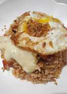 Cakalang fried rice with mozarella