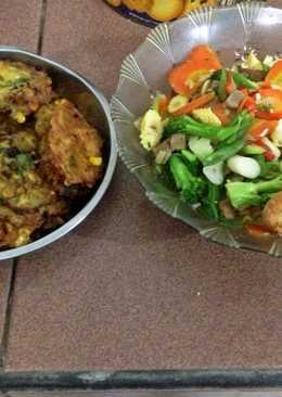 Perkedel jagung dan sapo tahu