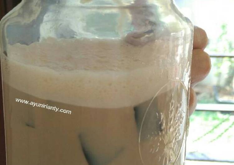 resep makanan Teh Tarik Cincau Hitam/ Grass Jelly