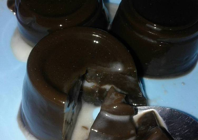 gambar untuk cara membuat Puding Choco Lava