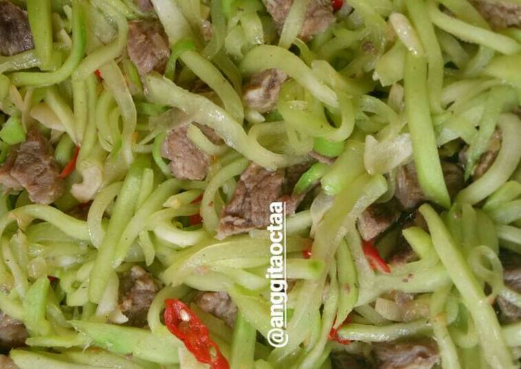 resep makanan Labu Siam Tumis Daging