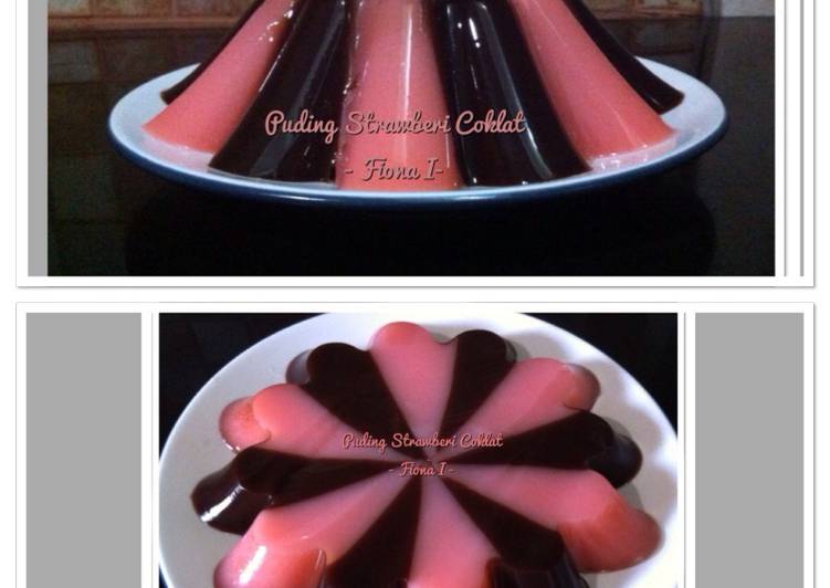 Resep Puding Susu Strawberry Coklat By Fiona Indah