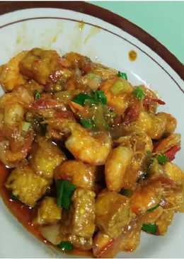 Udang tempe saus padang