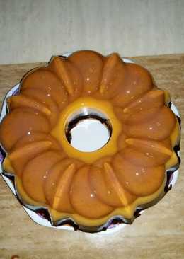 Puding marie labu kuning lapis coklat