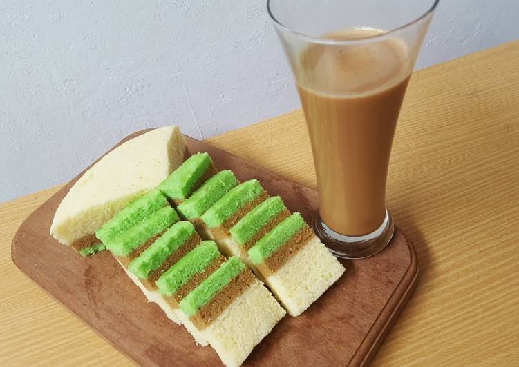 resep lengkap untuk Bolu kukus pandan coklat