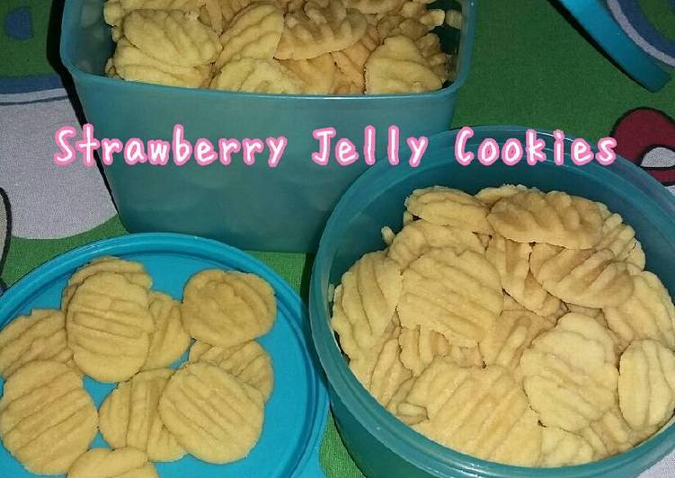 resep lengkap untuk Strawberry Jelly Cookies