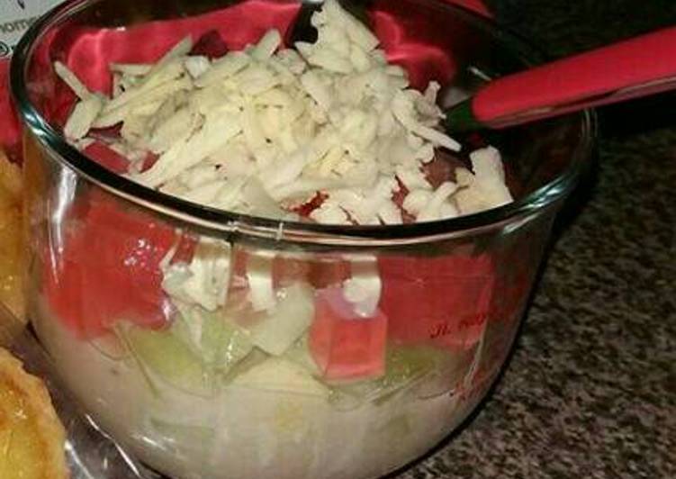 gambar untuk cara membuat Salad buah yakult ala mel