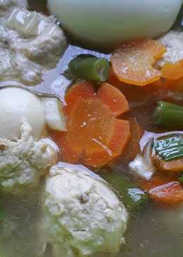 Bakso ayam isi telur puyuh no tepung