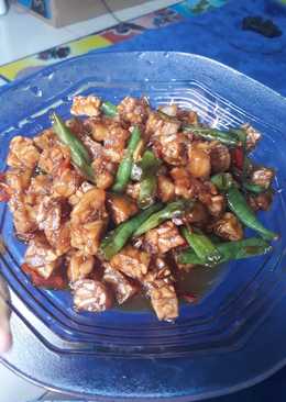 Tumis tempe kacang panjang