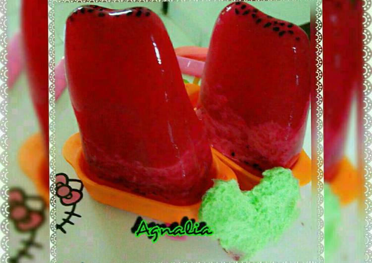 resep masakan Puding buah naga merah