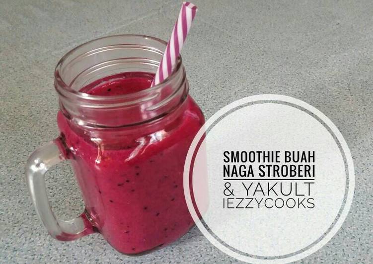 resep lengkap untuk Smoothie Buah Naga, Stroberi dan Yakult