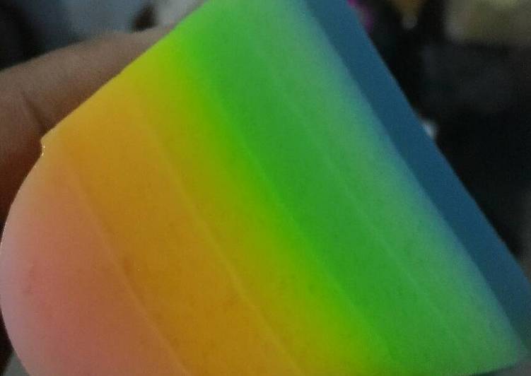 cara membuat Silky puding rainbow