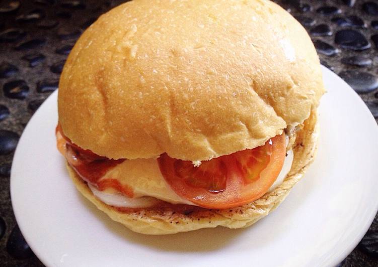 resep masakan Homemade chicken burger