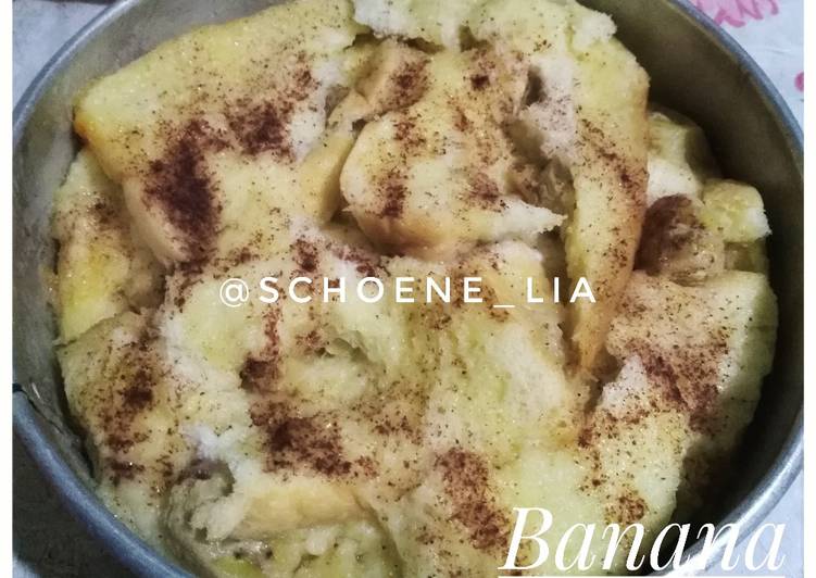 resep masakan Banana cinnamon bread butter pudding