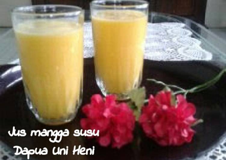 bahan dan cara membuat Jus mangga susu??