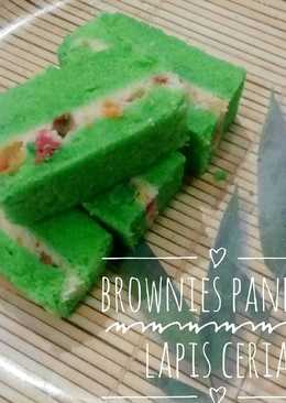 Brownies/bolu pandan lapis ceria