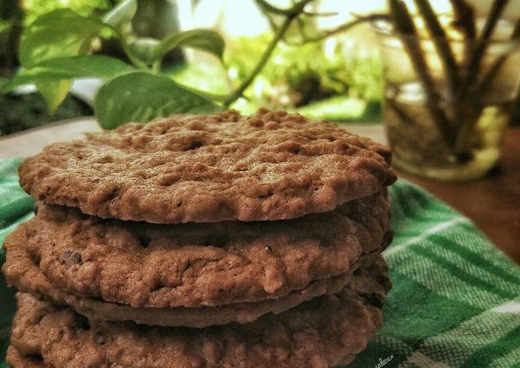 cara membuat Oatmeal choco cookies