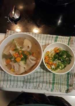 Sup Pangsit daging / ayam mudah