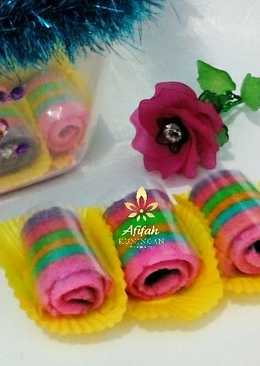 Mini Roll Rainbow Cake Lembut