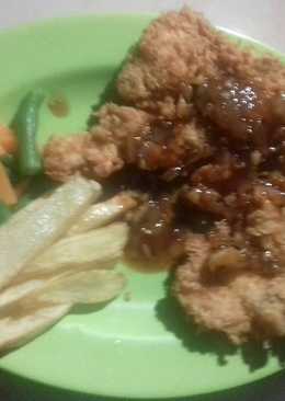 Steak ayam lada hitam (sederhana)