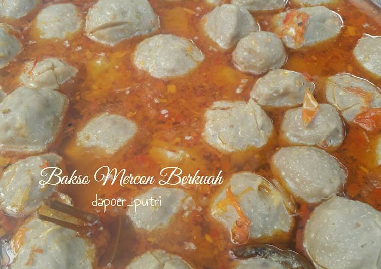 resep lengkap untuk Bakso Mercon Berkuah